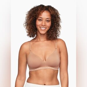 Warner's Cloud 9 Super Soft Wireless Lightly Lined Comfort Bra - 34C - Tan